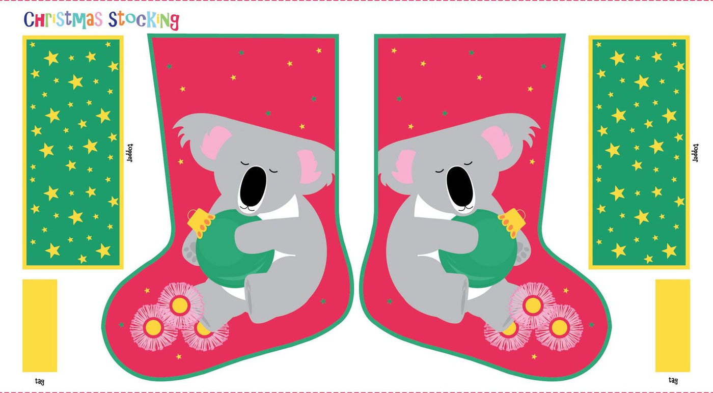 Festive Friends - Koala Stocking Panel