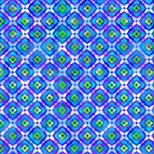 Luminous Blooms Light Blue Geometric