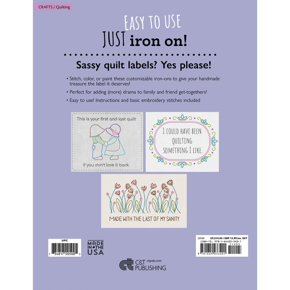 Sassy Sayings Iron-On Quilt Labels