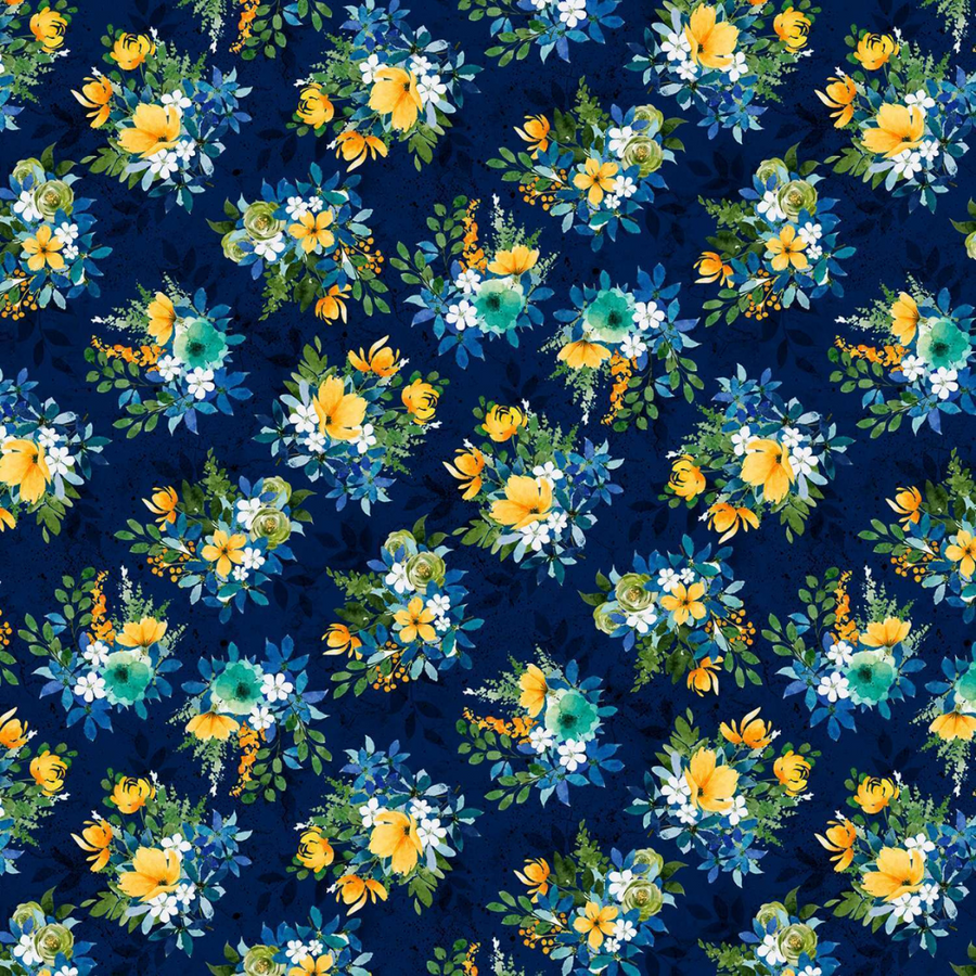 Tossed Bouquets - Navy
