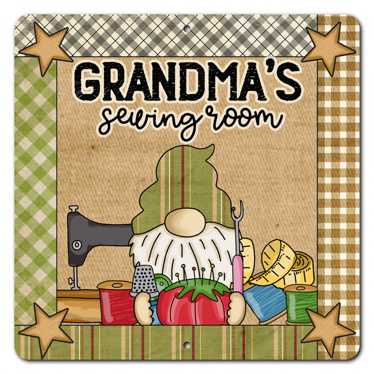 Grandma's Sewing Room 12in x 12in Aluminum Sign