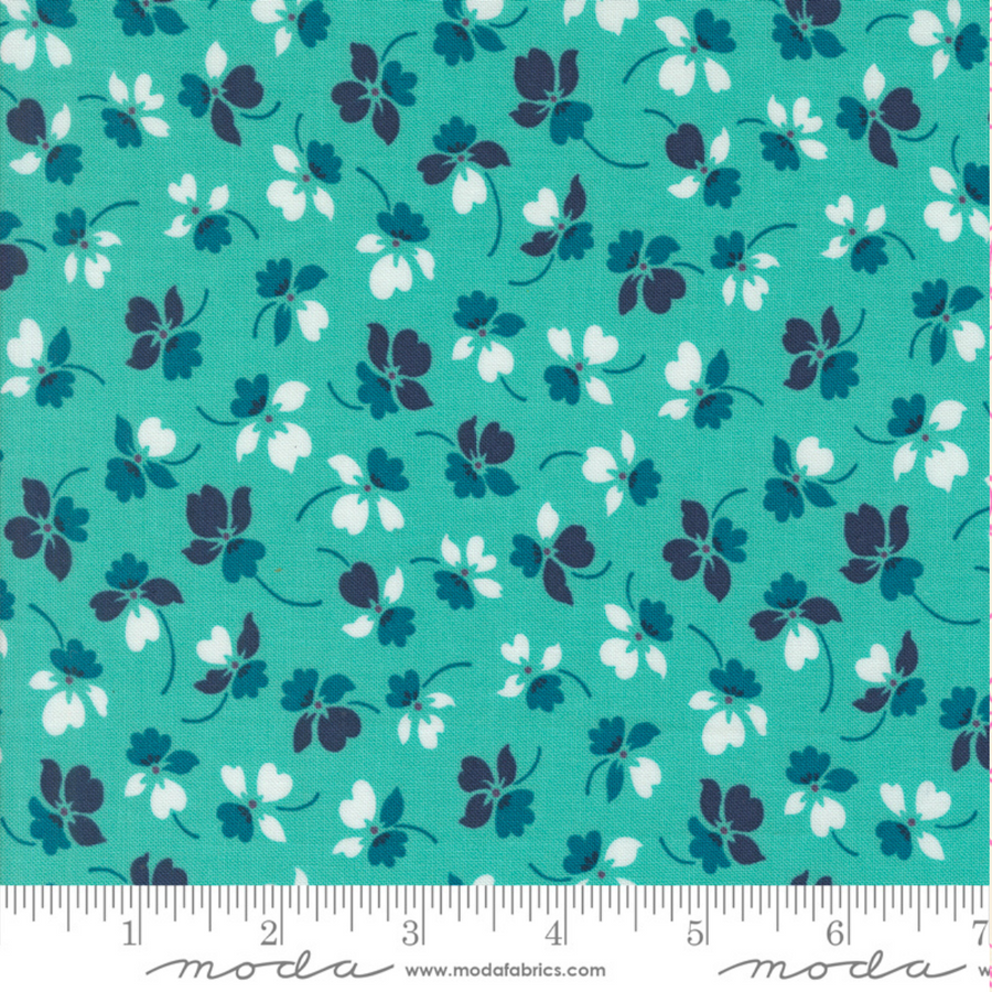 Flourish Floral -Aqua