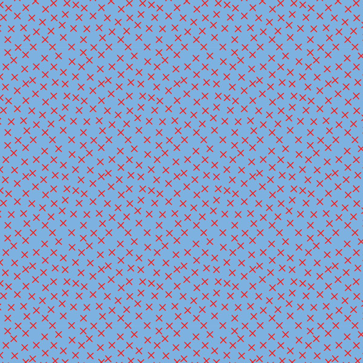 Crossroads - Red on Blue - 48cm Remnant