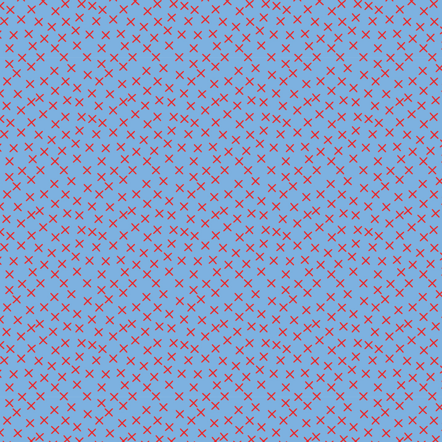 Crossroads - Red on Blue - 48cm Remnant