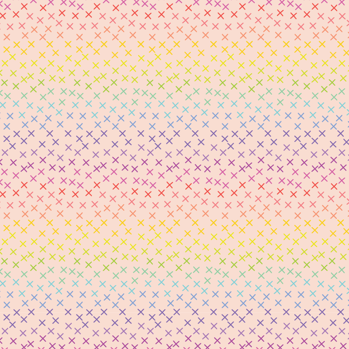 Crossroads - Rainbow on Peach - 45cm Remnant