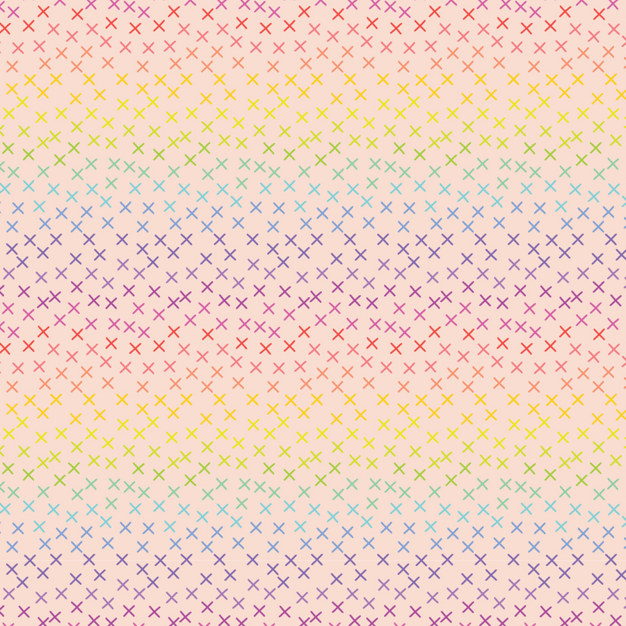 Crossroads - Rainbow on Peach - 45cm Remnant